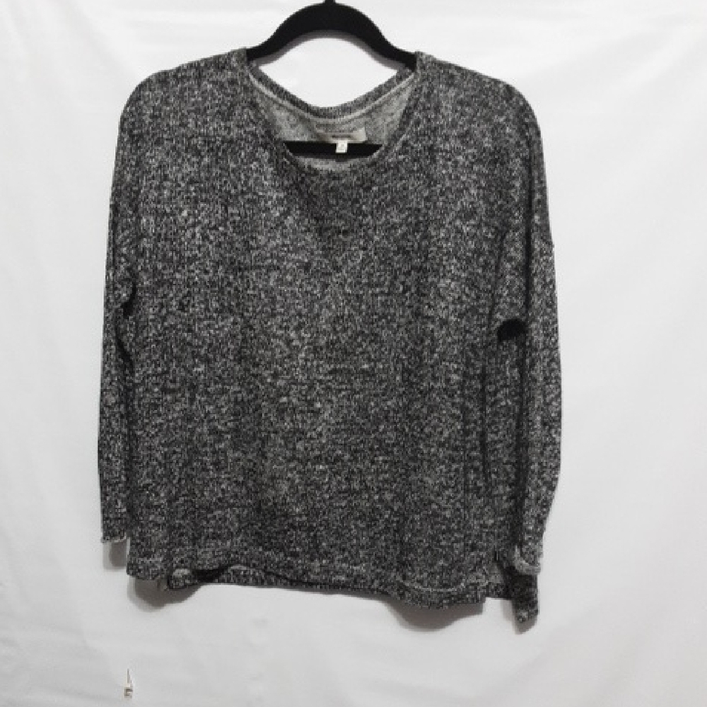 MADEWELL Crew Neck Boho Loose Spacedye Gray Knit Sweater